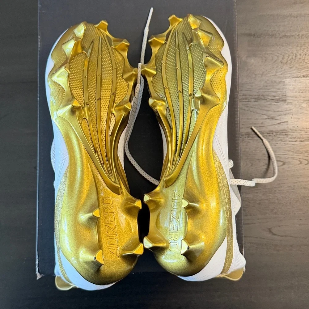 Adidas Mens Adizero Impact Molded Football Cleats Size 10 Gold Brand New!